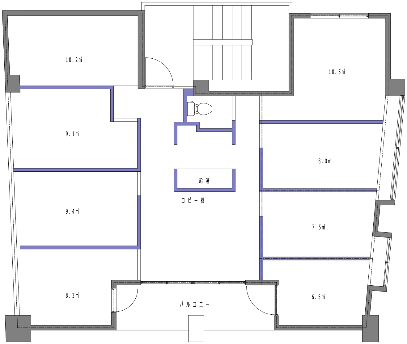 3階の平面図。部屋の位置は番号のボタンから確認できます。